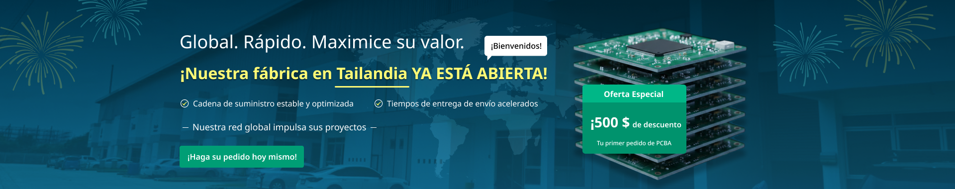 PCBCart Thailand factory opening promotional banner