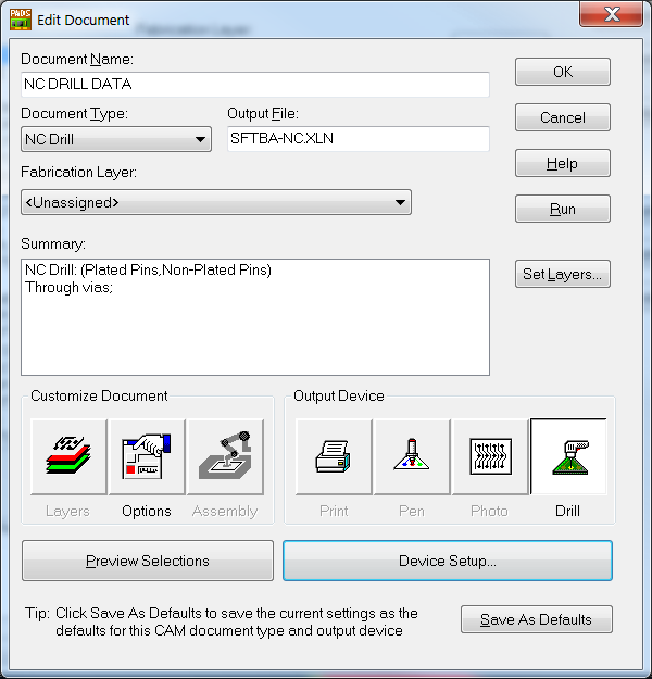 Generate NC Drill file from PADS Software | PCBCart