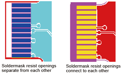 Solder Mask Resist Opening for IC Pads or Gold Finger Pads | PCBCart