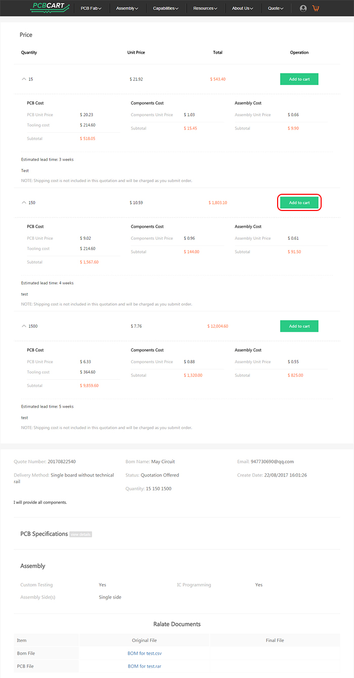 How to Get Free PCB Assembly Quotation | PCBCart