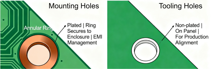 Mounting Holes vs. Tooling Holes | PCBCart