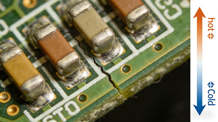 PCB solder joints temp fluctuation damage