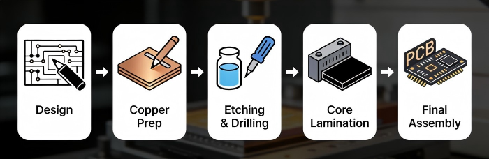 Manufacturing Steps of Black Core PCB | PCBCart