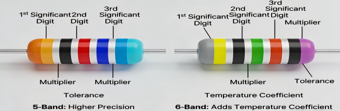 Five and Six Band Resistors | PCBCart