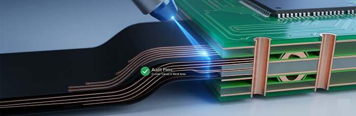 Rigid-Flex PCB 3D Cross-Section and Bend Area Audit