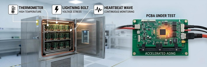 PCB environmental test chamber simulating operational stress