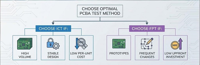 Decision flowchart comparing ICT vs FPT