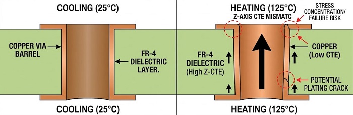 Cross-Sectional Diagram of CTE Mismatch