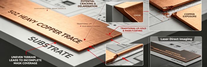Heavy Copper Solder Mask Defects | PCBCart