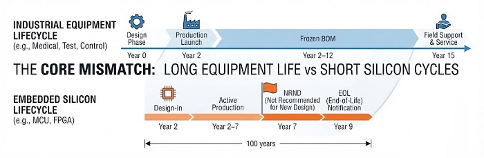 Industrial vs Semiconductor Lifecycle Mismatch