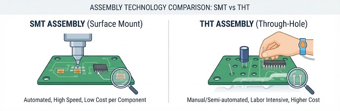 SMT and THT Assembly Comparison