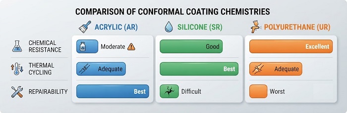 Coating chemistries comparison chart
