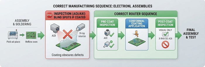 Inspection and coating process sequence flow