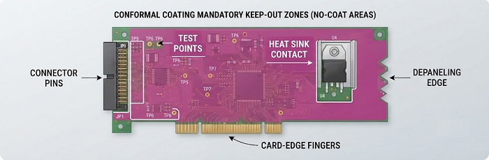 PCB keep-out zones illustration