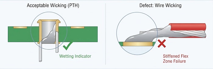 Wicking comparison diagram