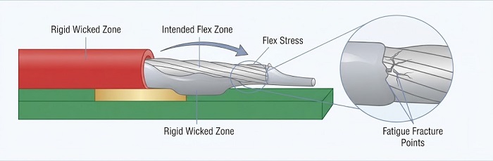 Stress concentration at flex boundary