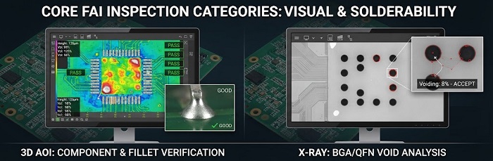 PCBA optical and X-ray inspection