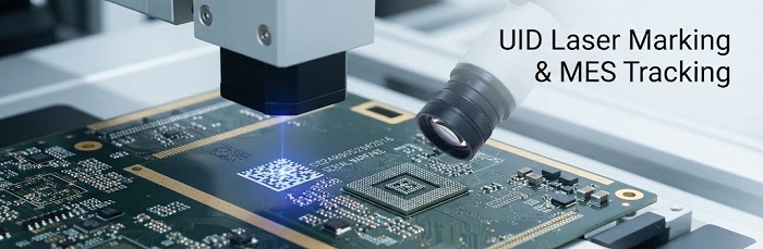 Laser-marked PCB serial number and automated inspection