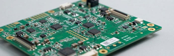 Finished circuit board close up