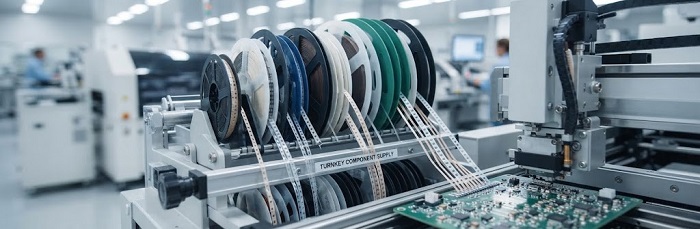 Electronics assembly line and component reels