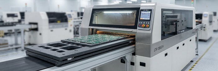 SMT reflow oven and carrier fixture for PCBA