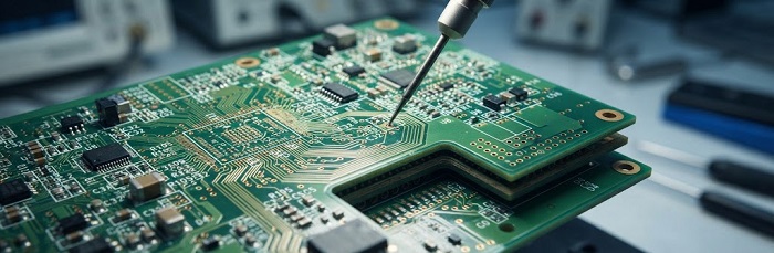 PCB board macro shot