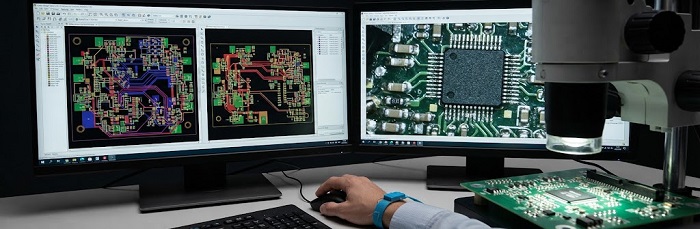 Engineer reviewing Gerber files