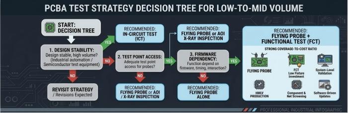 PCBA Test Strategy Decision Tree for Low-to-Mid Volume | PCBCart