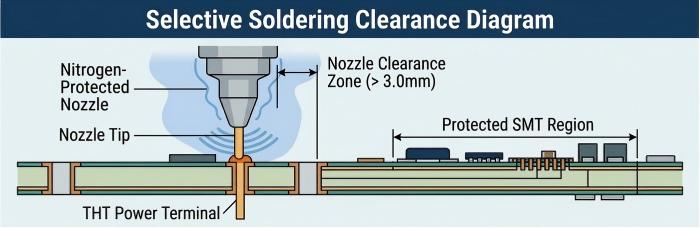 Selective Soldering Clearance Diagram | PCBCart