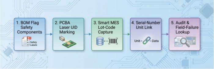 Safety-Critical Component MES Traceability Workflow | PCBCart