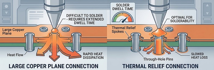 thermal connection and copper plane effect on solder joints