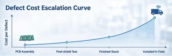 Defect Cost Escalation Curve | PCBCart
