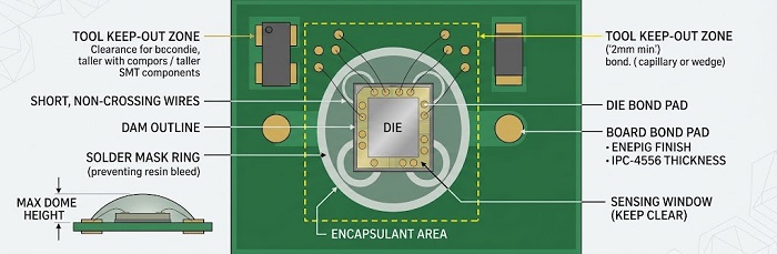 DFM layout guidelines for COB sensor modules