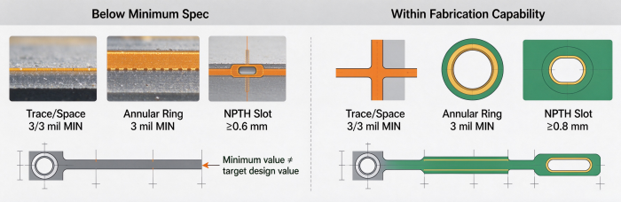 Minimum Fabrication Capability Visual Reference | PCBCart