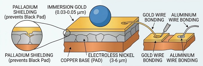 ENEPIG stack-up with palladium