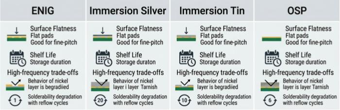 ENIG, Immersion Silver, Immersion Tin, and OSP | PCBCart