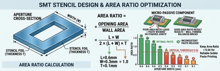 Area Ratio & Stencil Aperture Selection Matrix | PCBCart