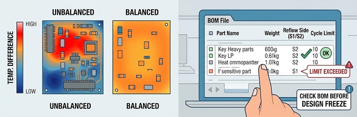 Balanced thermal layout and BOM check